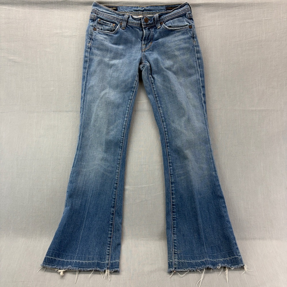 Citizens of Humanity Jeans Womens 26 Ingrid #002 Blue Low Waist Flare Frayed Hem